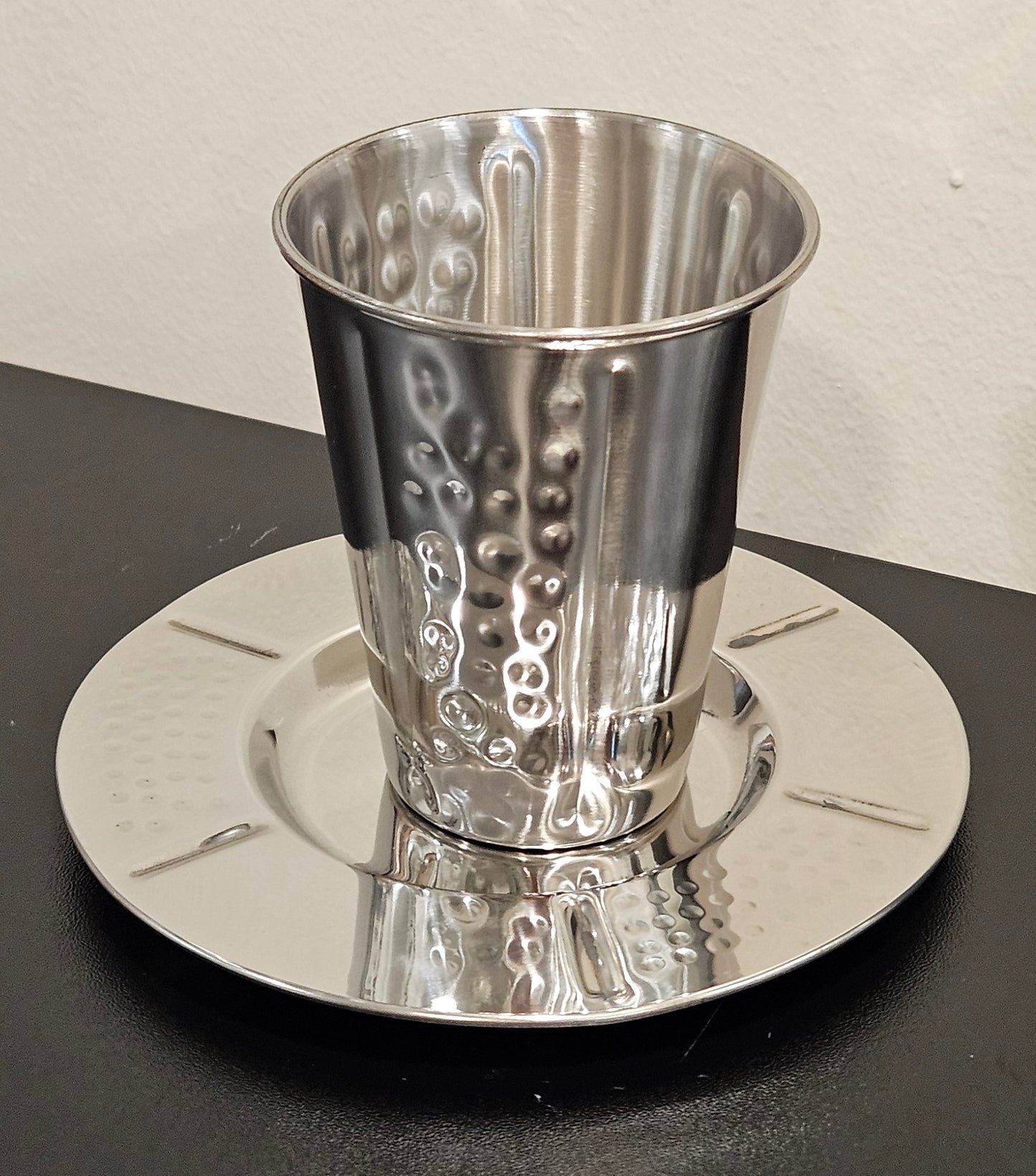 Kiddush Cup with Hammered Design