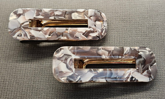 Hair Clips – Marble Pattern