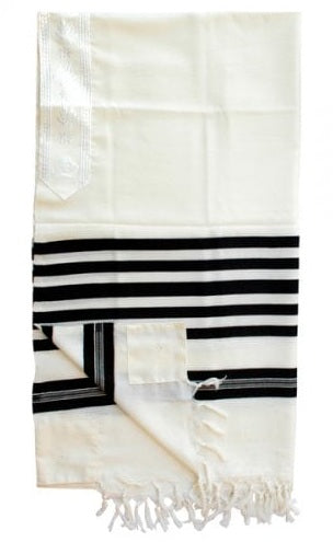 Tallit – Malchut Style with Black Stripes