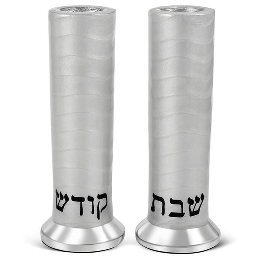 Shabbat Candlesticks – White Marble Design