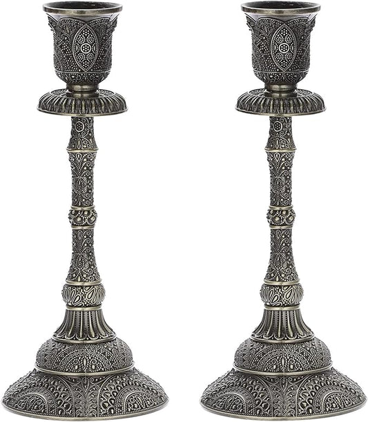 Shabbat Candlesticks – Bronze Ornate Design