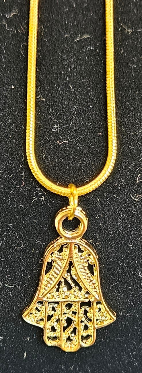 Necklace with Small Gold Hamsa