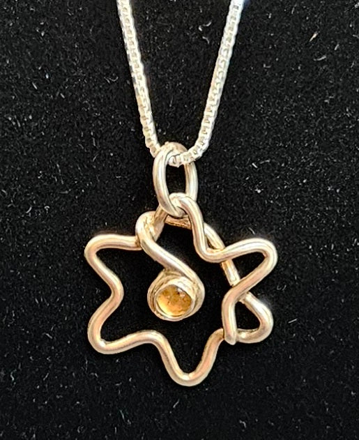 Necklace - Sterling Star with Citrine
