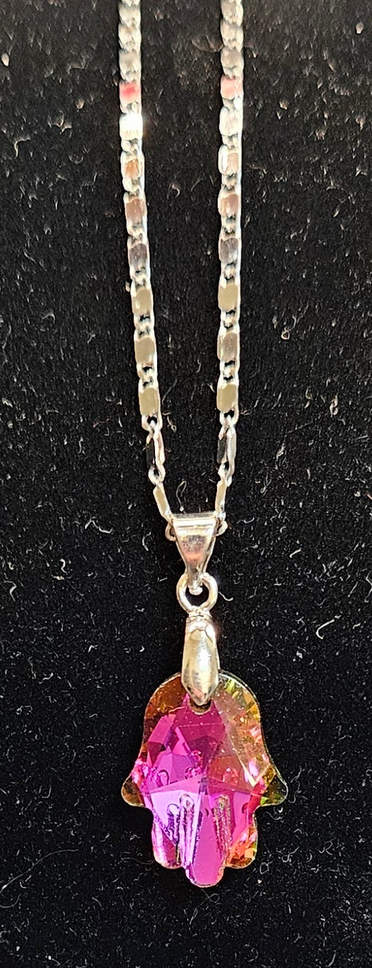 Necklace – Glass Hamsa
