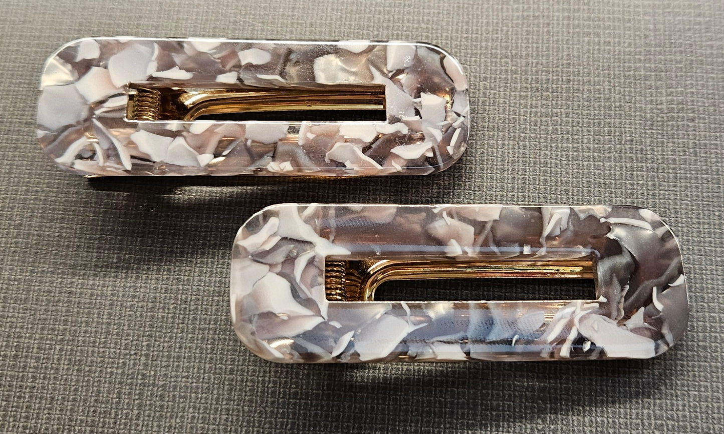 Hair Clips – Marble Pattern