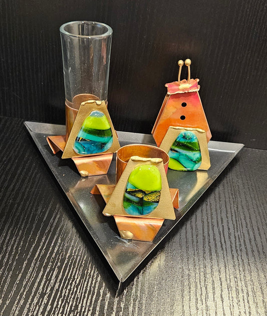 Havdalah Set in Metal and Glass
