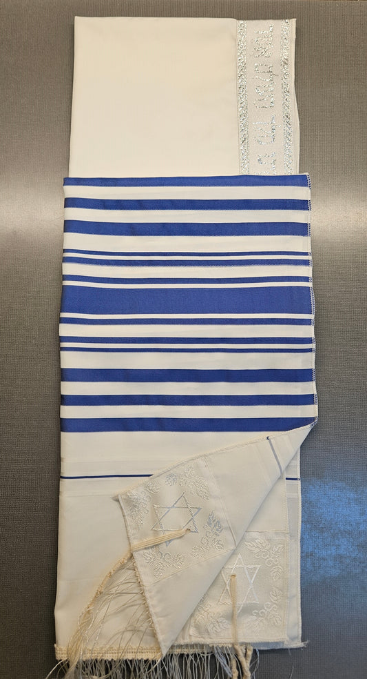 Tallit – Traditional Blue and Silver