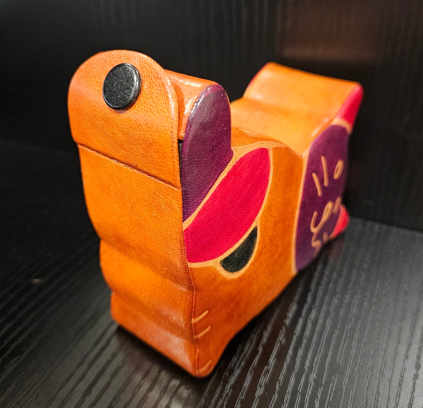 Tzedakah Box - Colorful Leather