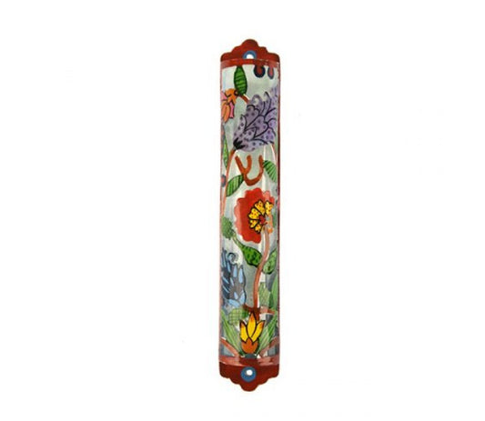 Mezuzah with Colorful Flowers