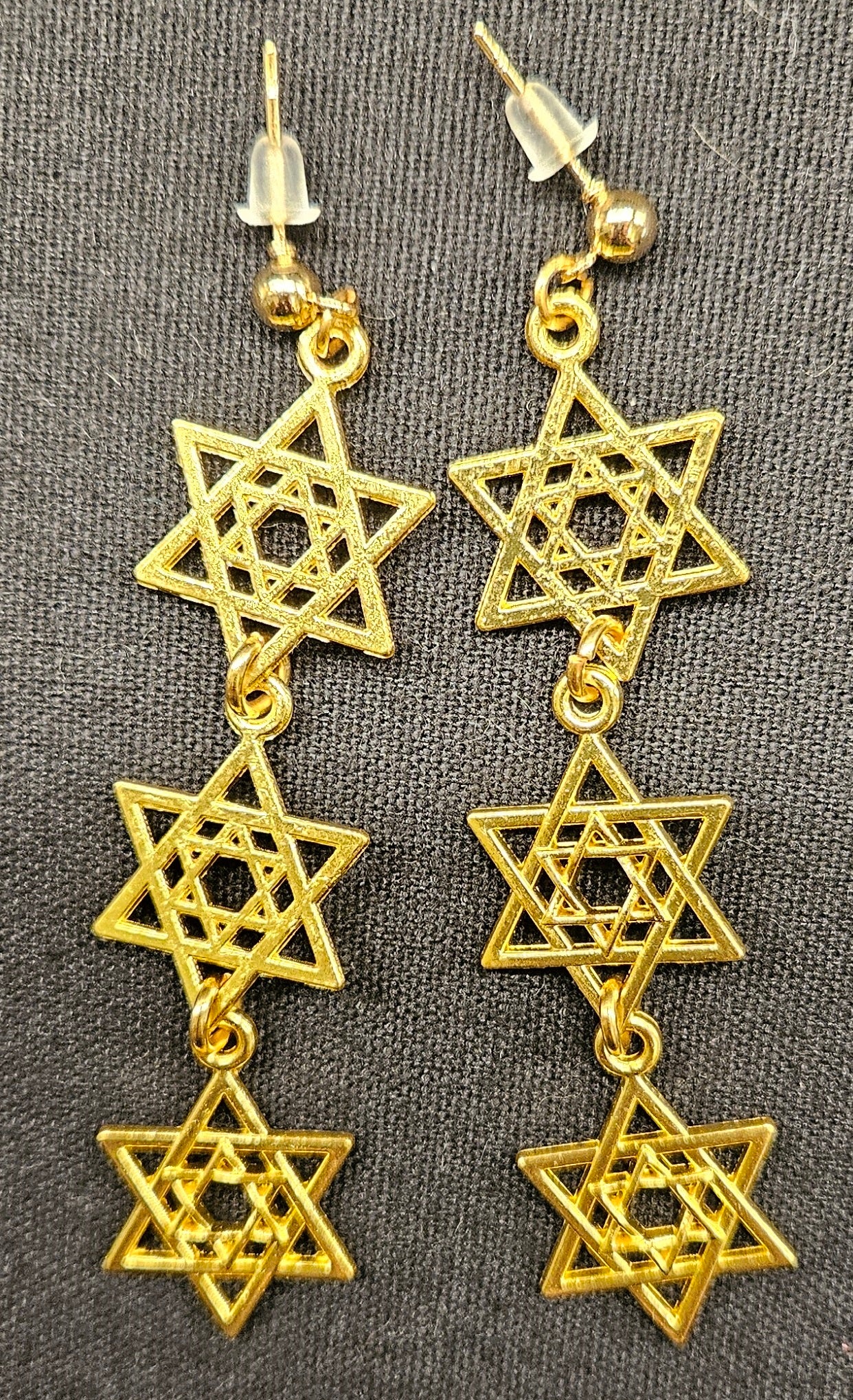 Earrings with Gold Triple Stars