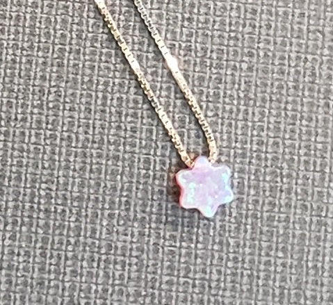 Necklace - Jewish Star - Mini Opal