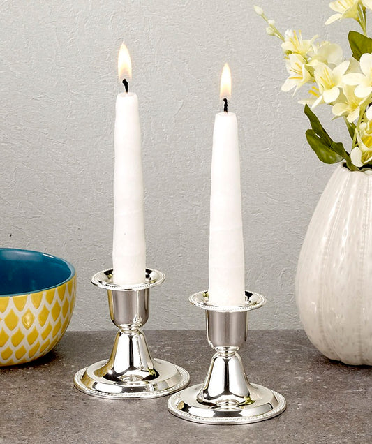 Shabbat Candlesticks – Short Silver