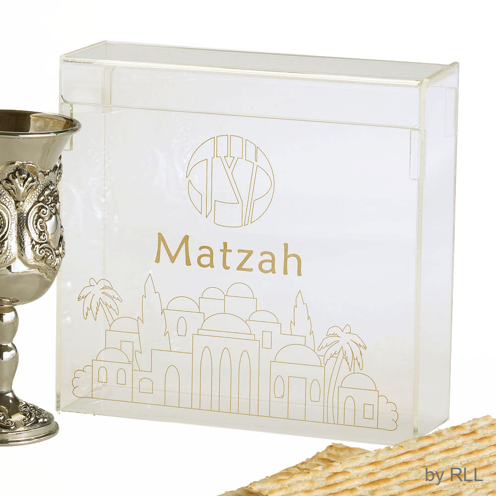 Passover Acrylic Flip Top Matzah Box