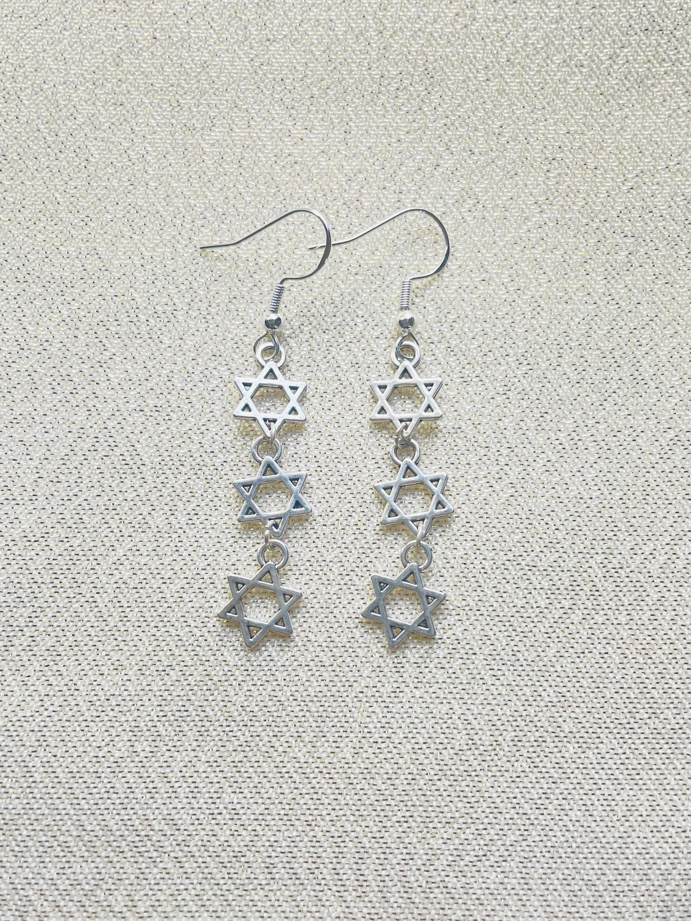 Earrings – Silver Triple Star