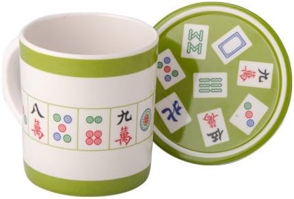 Mug and Coaster with Mah Jong Design