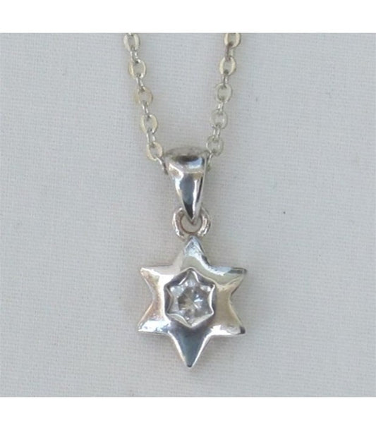 Necklace - Jewish Star with Cubic Zirconia