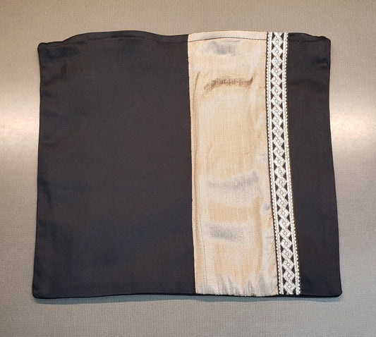 Tallit Bag – Black with Silver Trim