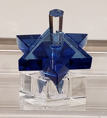 Dreidel - Blue Crystal Jewish Star