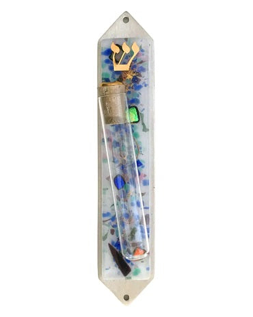 Mezuzah – Celestial for Crushed Wedding Glass