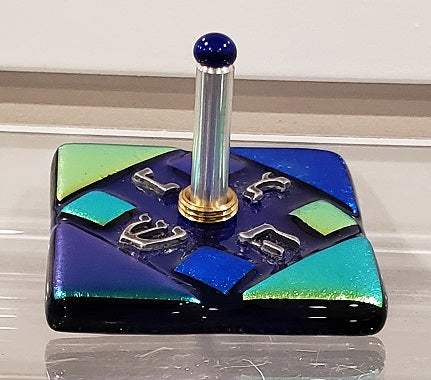 Dreidel – Colorful Fused Glass