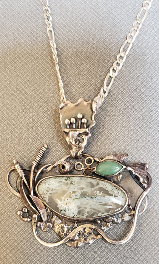 Necklace – Silver with Agate