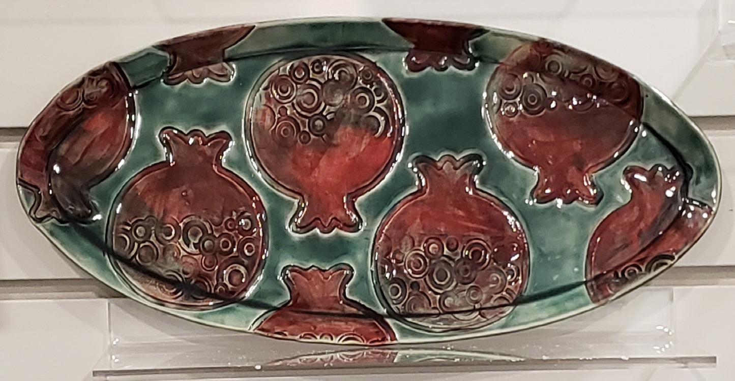 Platter - Oval with Pomegranates