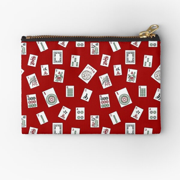 Pouch – Red with Mah Jong Design