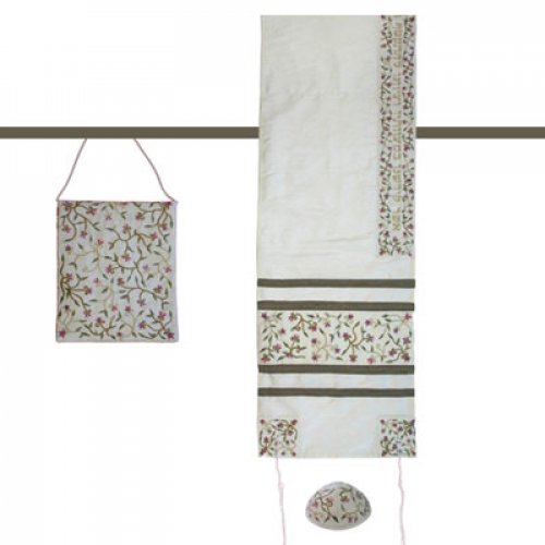 Tallit Set – Embroidered Flowers