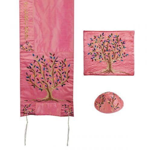 Tallit Set – Embroidered Tree of Life