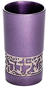 Kiddush Cup – Purple with Silver Cut-Out - Child Size