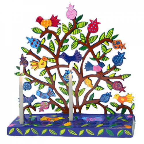 Menorah – Birds on Pomegranate Tree